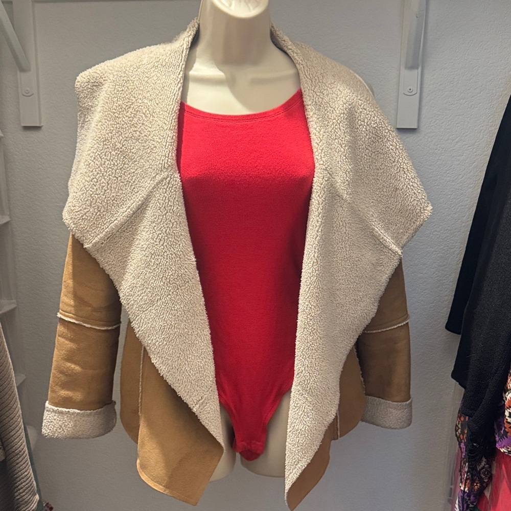 Prana Tan and Cream Teddy Jacket